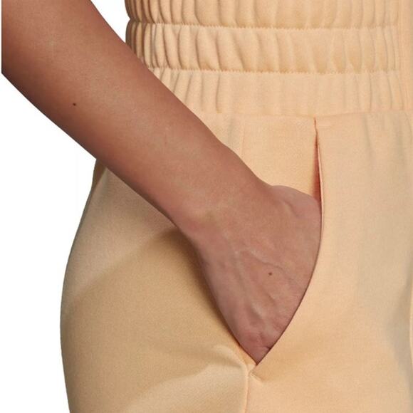 Adidas Women's French Terry Wide Band Athletic Shorts Orange Large NWT - Picture 5 of 7